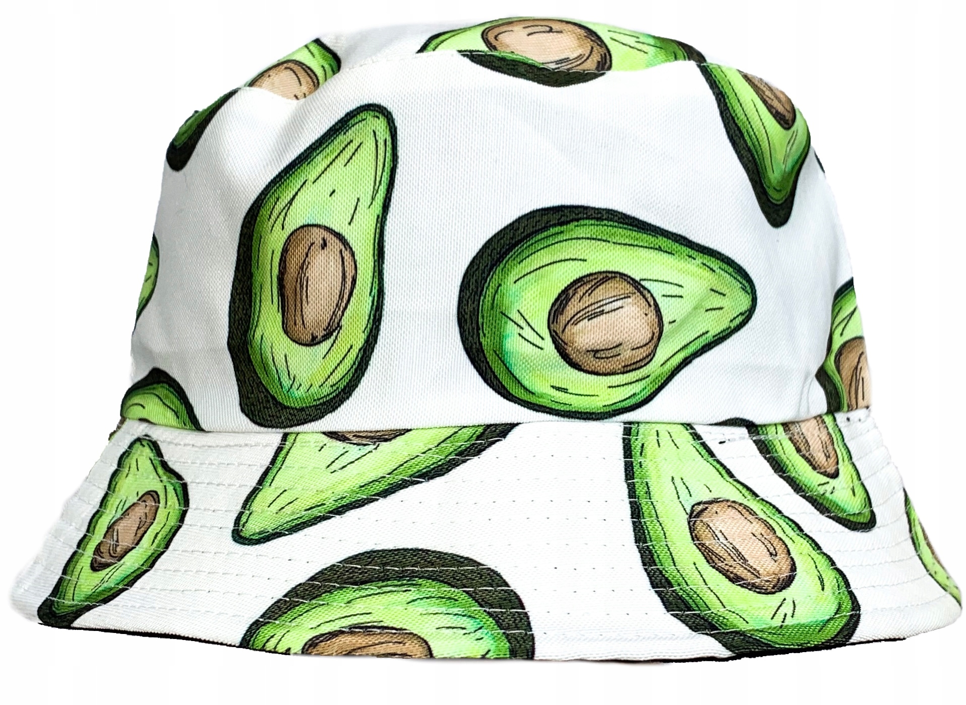 

Czapka letnia bucket hat kapelusik biała w awokado