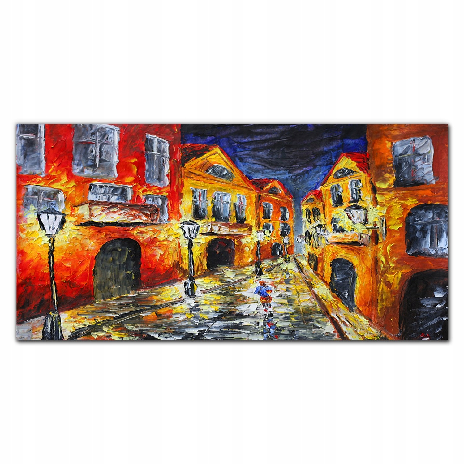 Obraz na plátne do obývačky Mesto ulica noc 140x70