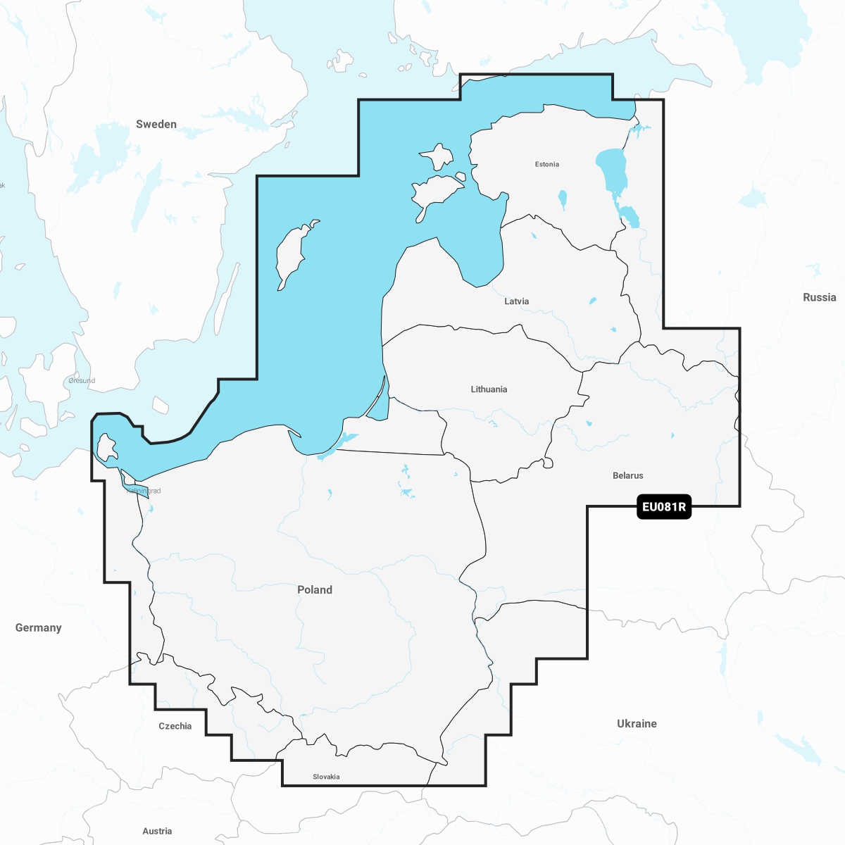 Mapa moře NAEU081R Navionics+ Baltské moře, východní pobřeží