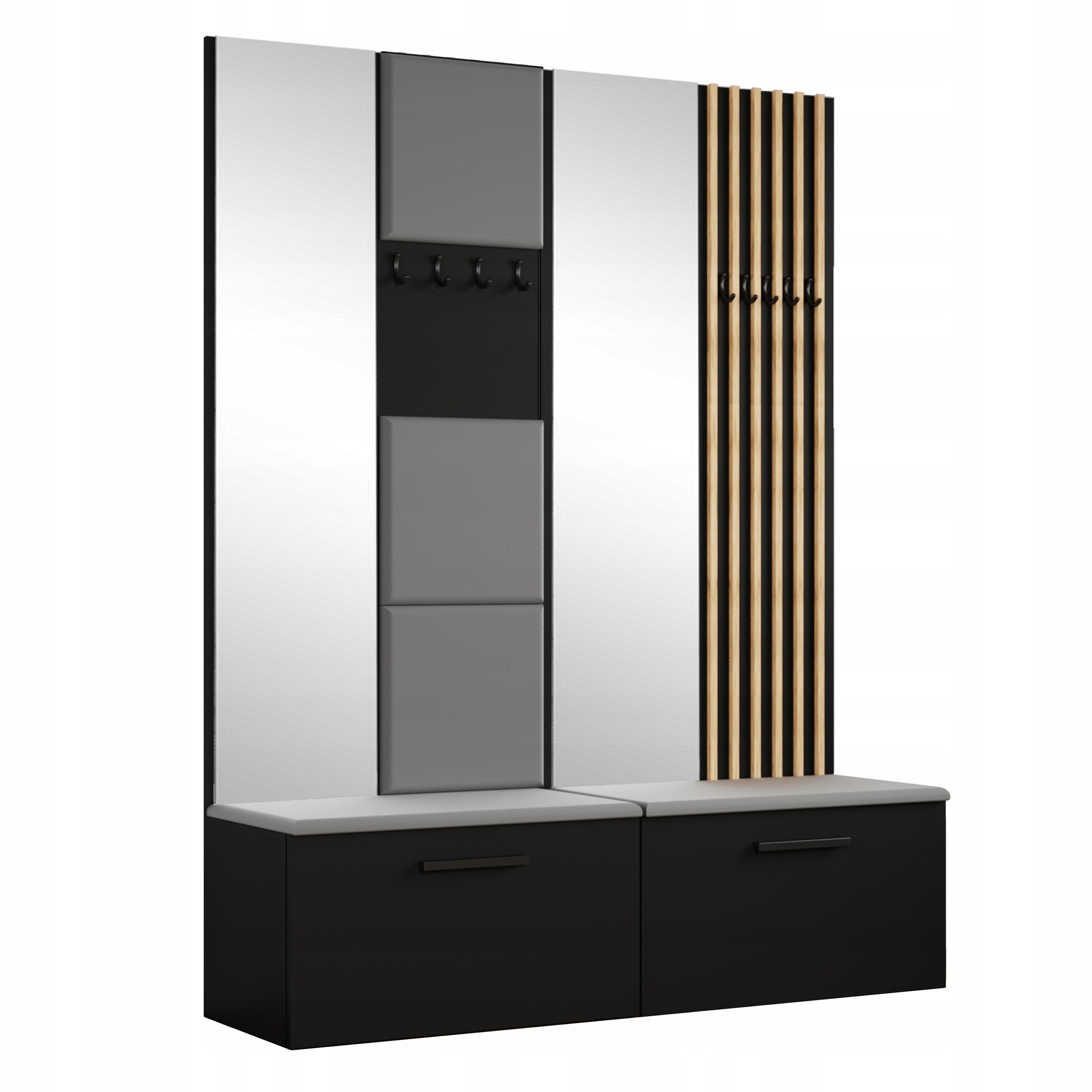 Šatní skříň Modulo 161,2/204/40 cm do předsíně Moderní černá