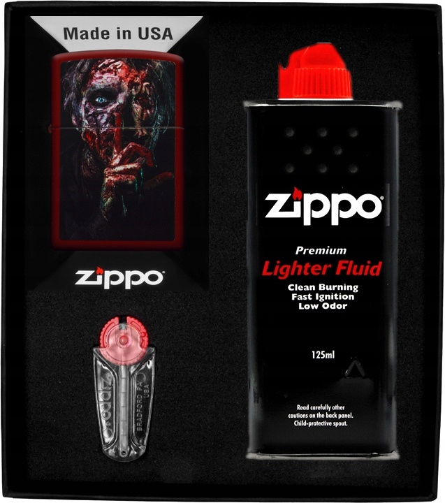 Sada Zippo Zapalovač Quiet Zombie Design Dárkový No1