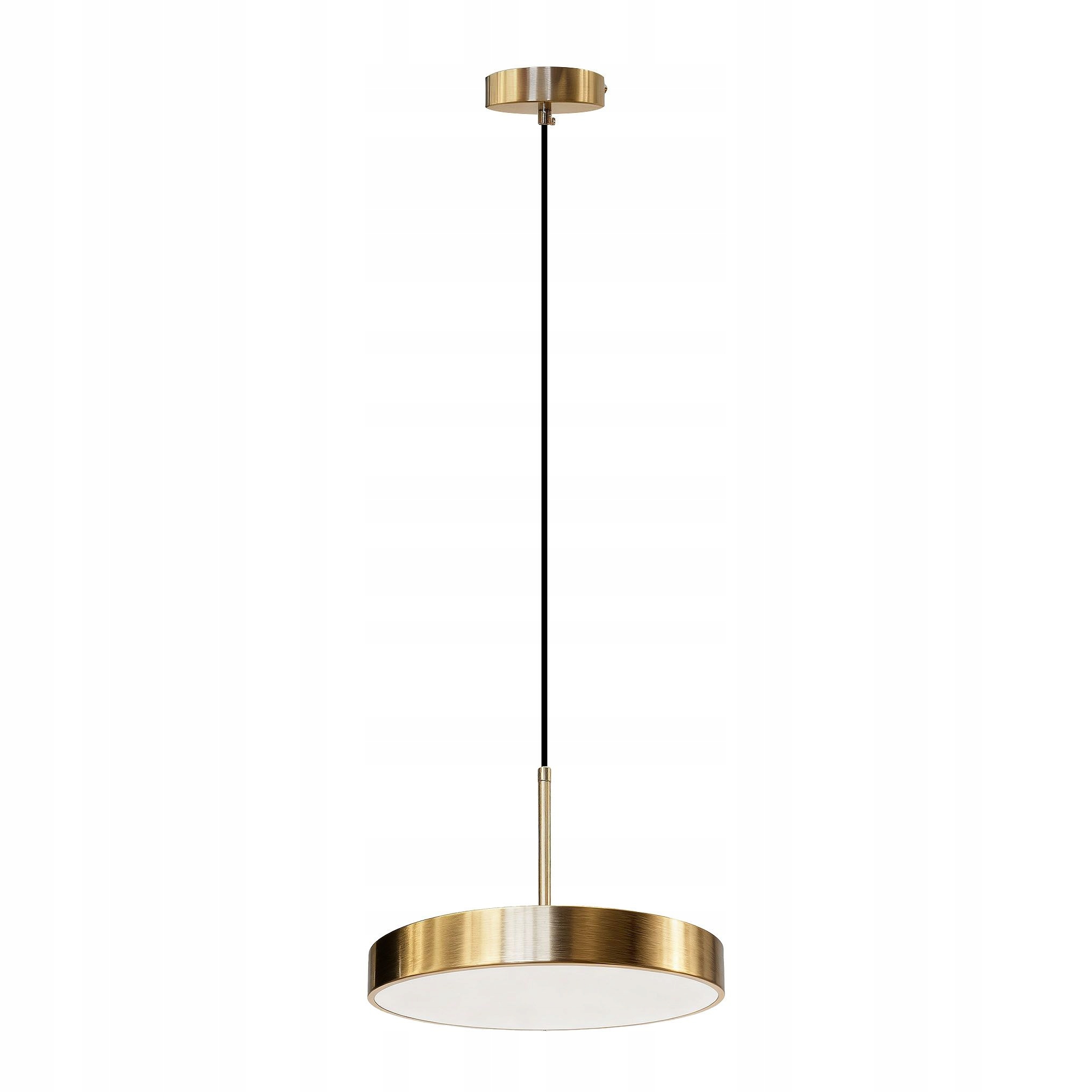 Lampa Stropní Svítidlo Závěsná Led 30 cm Zlatá Kartáčovaná Minimalistická Kulatý