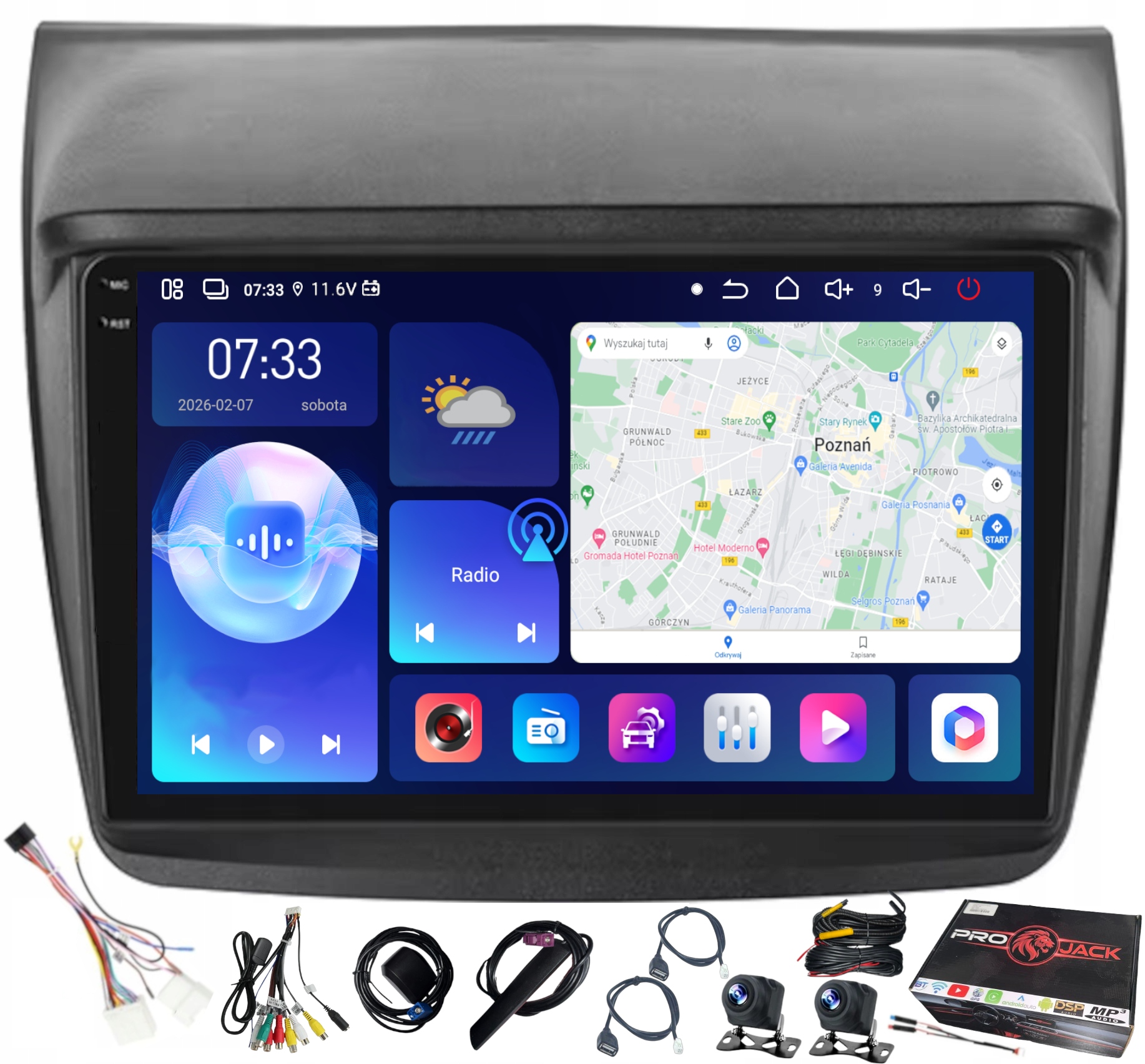 Rádio Navigácia Carplay Android Mitsubishi Pajero 2008-2016 6GB 128GB Sim