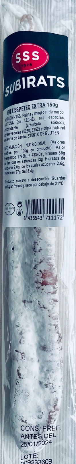 Salami Fuet (kiełbasa) Subirats 150g Hiszpania