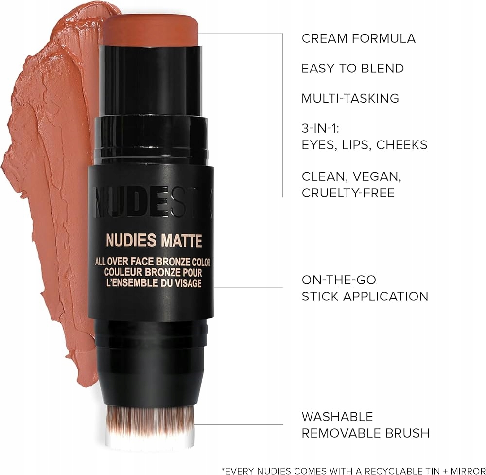 NUDESTIX NUDIES MATTE BRONZER Sztyft do konturowania z pędzlem MANILA 7G Marka NUDESTIX