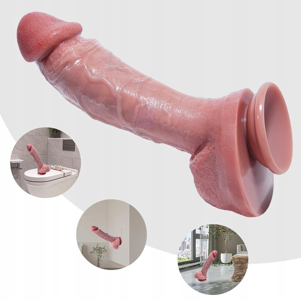 GIGANTISCHER DILDO Realistyczny Silikonowy Dildo 28 cm Z Przyssawką — miniatura 4
