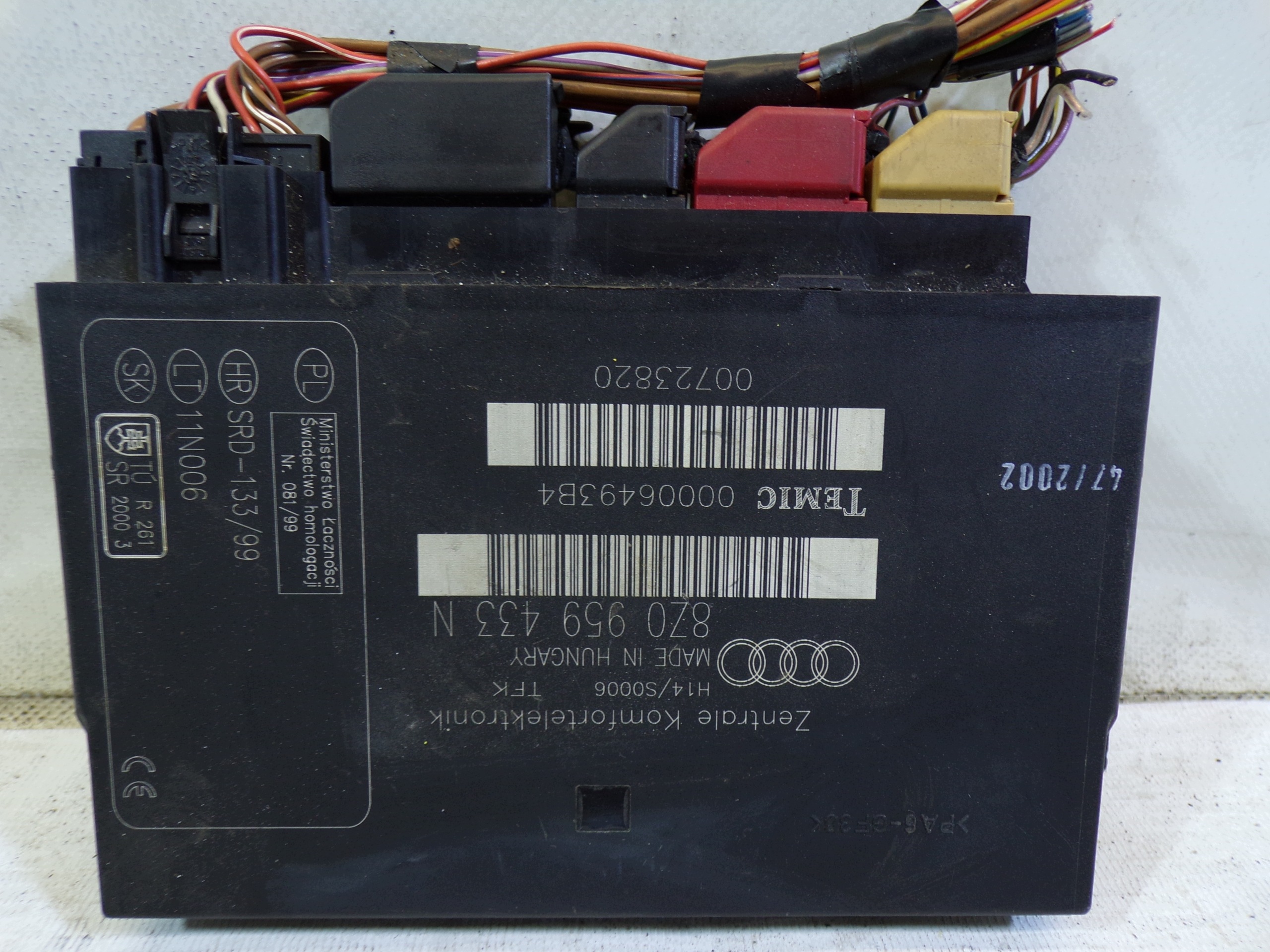 comfort control unit AUDI A2 8Z0959433N