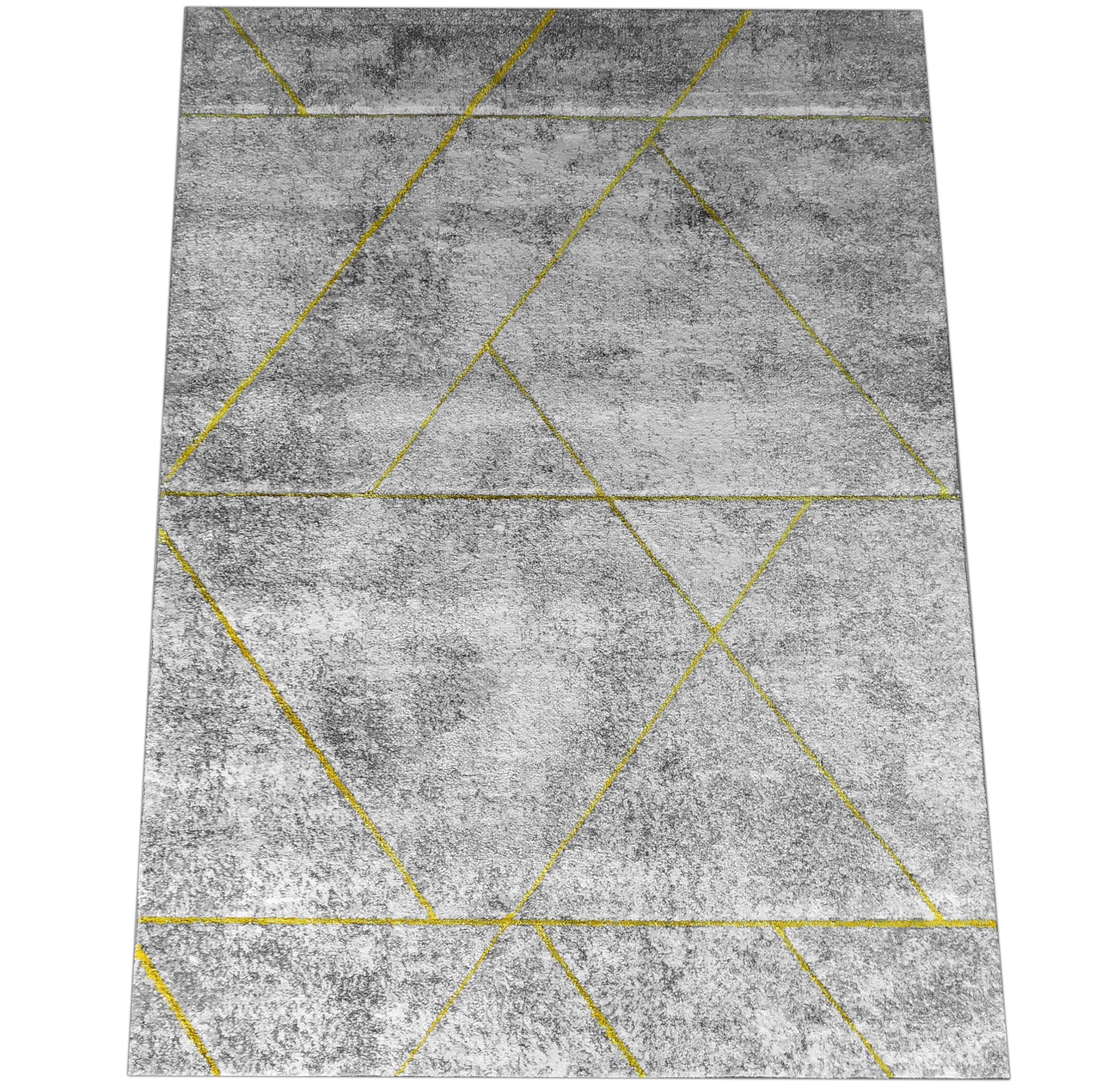 Koberec 120x170 Tlustý Fryz Industrial Šedý Žlutý