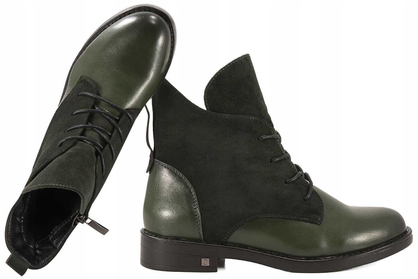 Potocki 25-12080 Boty Zateplené Kotníkové Boty Zimní Kozačky zelené 37 Zelená