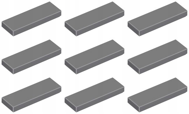 

Lego 63864 Tile Płytka 1x3 szara ciemna (6g) 9 szt