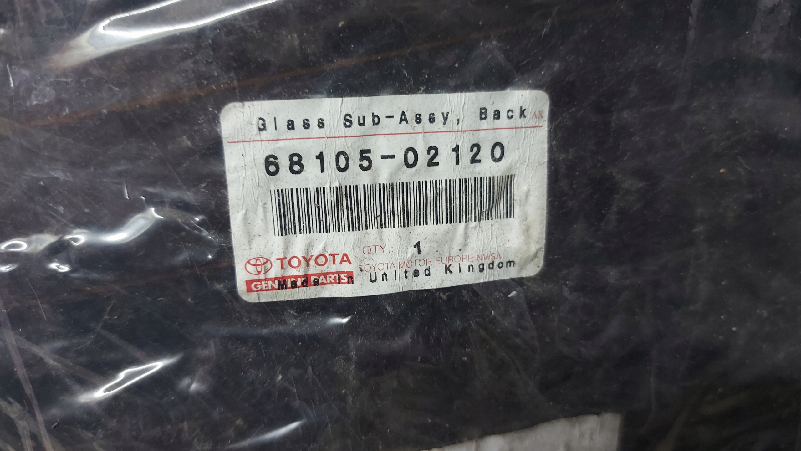 window rear part rear bonnet boot TOYOTA AURIS and