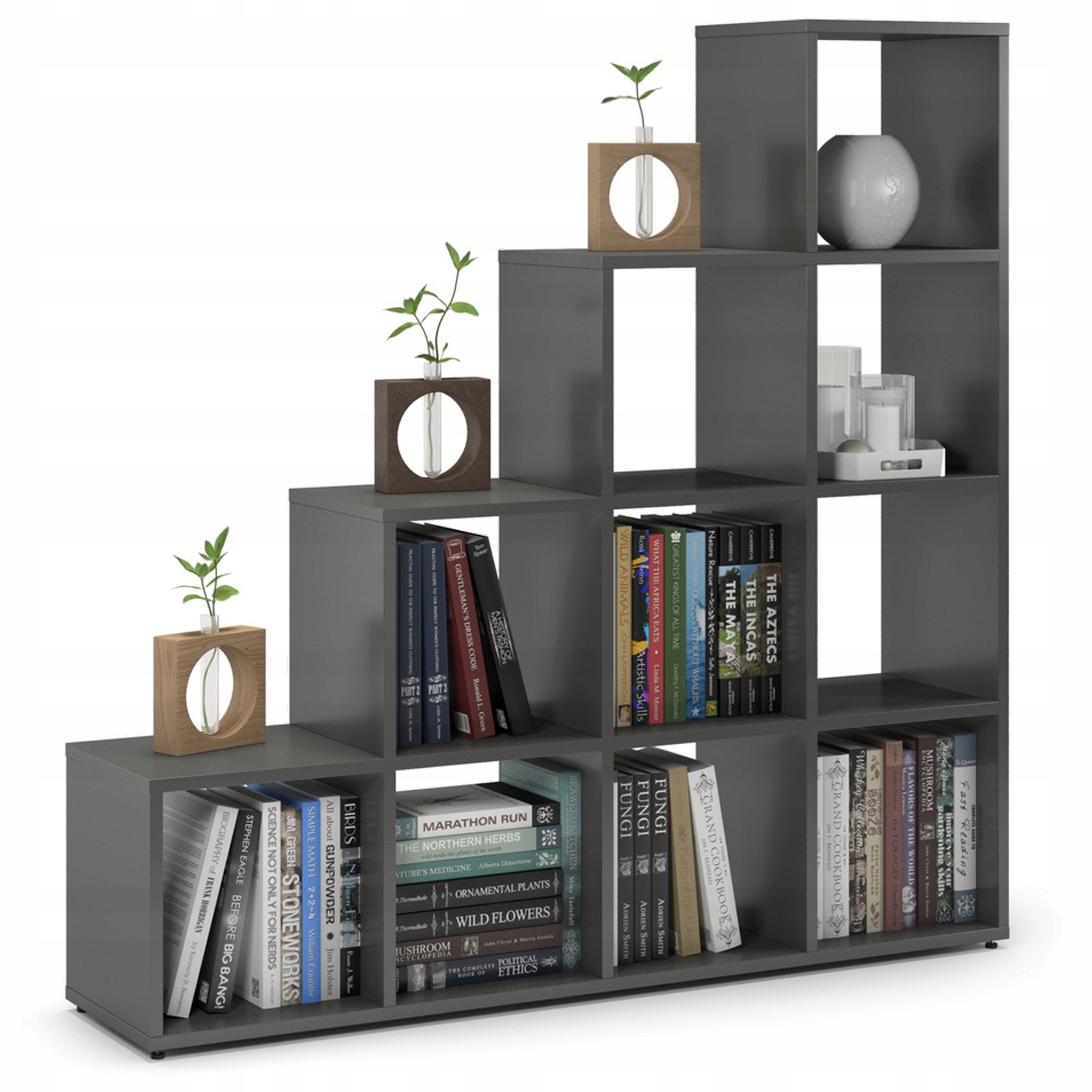 Regał Schodkowy 4.4, Komoda Grafit