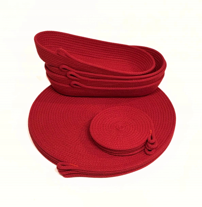 Sada Bavlněných Provazových Podložek Pod Talíře, Nástroje, Nápoje, Boho