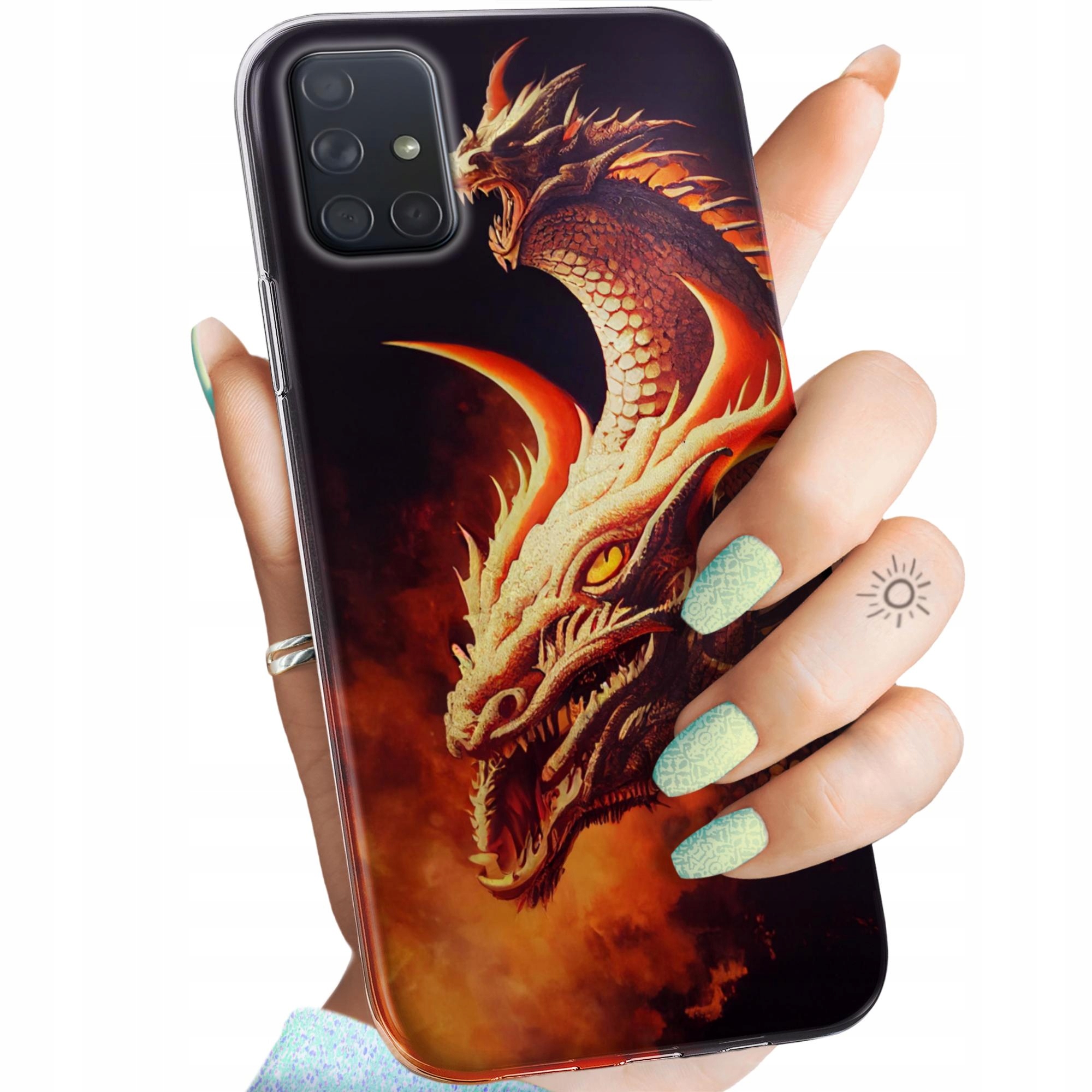 Etui Do Samsung Galaxy A71 Smoki Dragon Taniec Smoków Obudowa Case