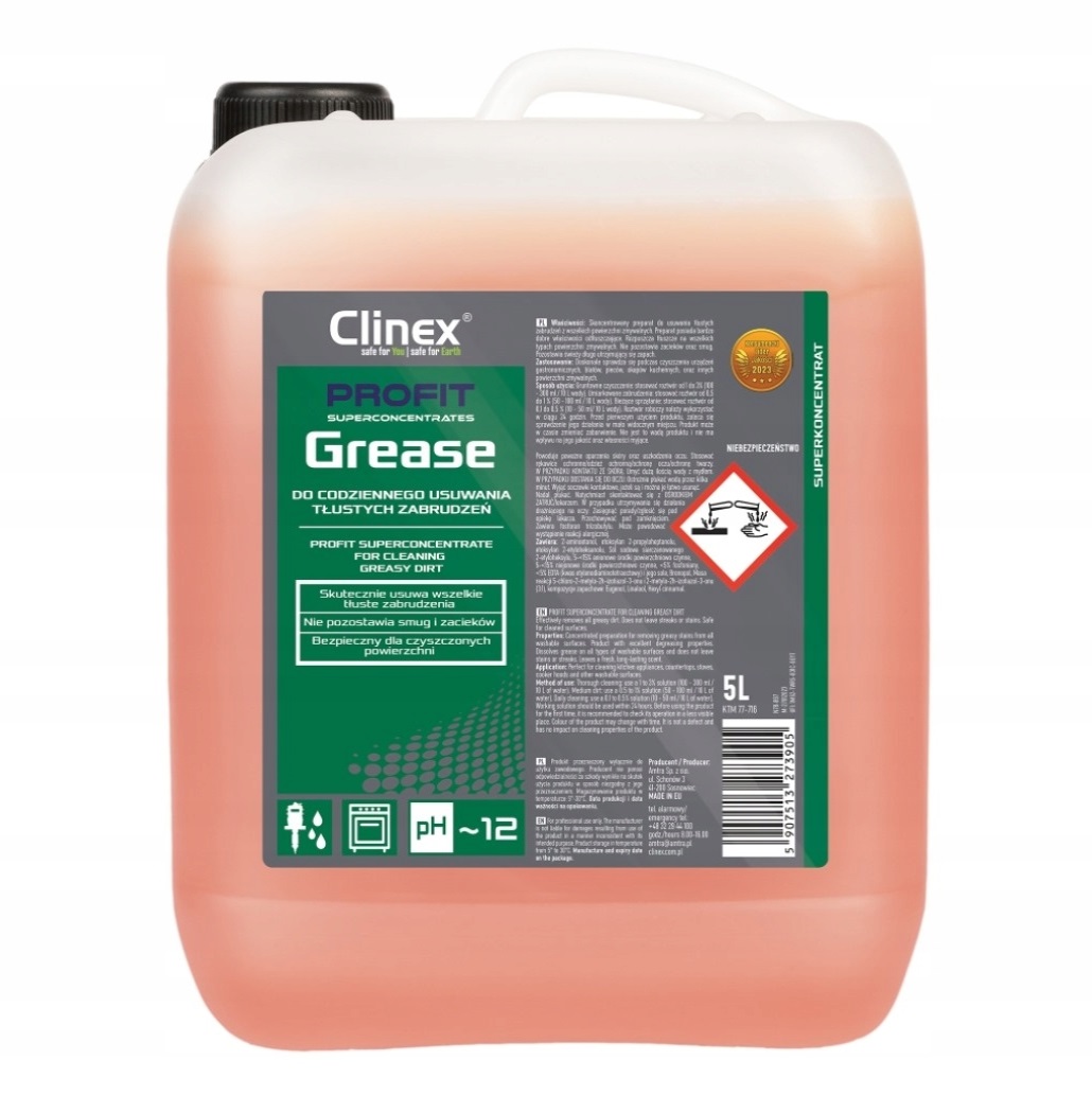 Levně Clinex Profit Grease 5 L Pro Odstranění Mastných Nečistot