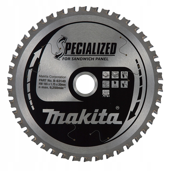 

Makita B-63149 Tarcza Do Płyt Warstwowych 165x20MM
