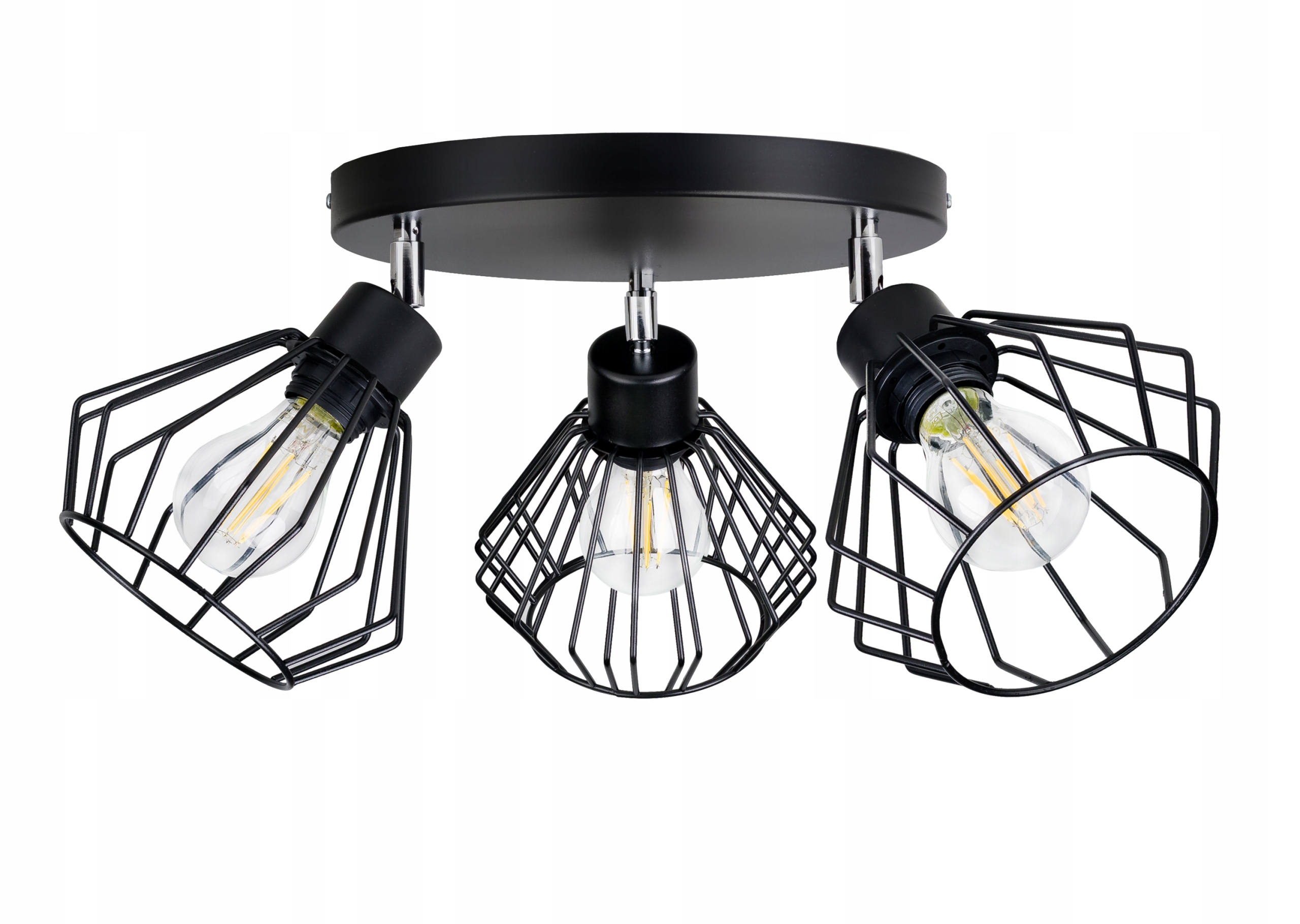 LAMPA PLAFON ŻYRANDOL LED regulowany DRUTI CZARNY