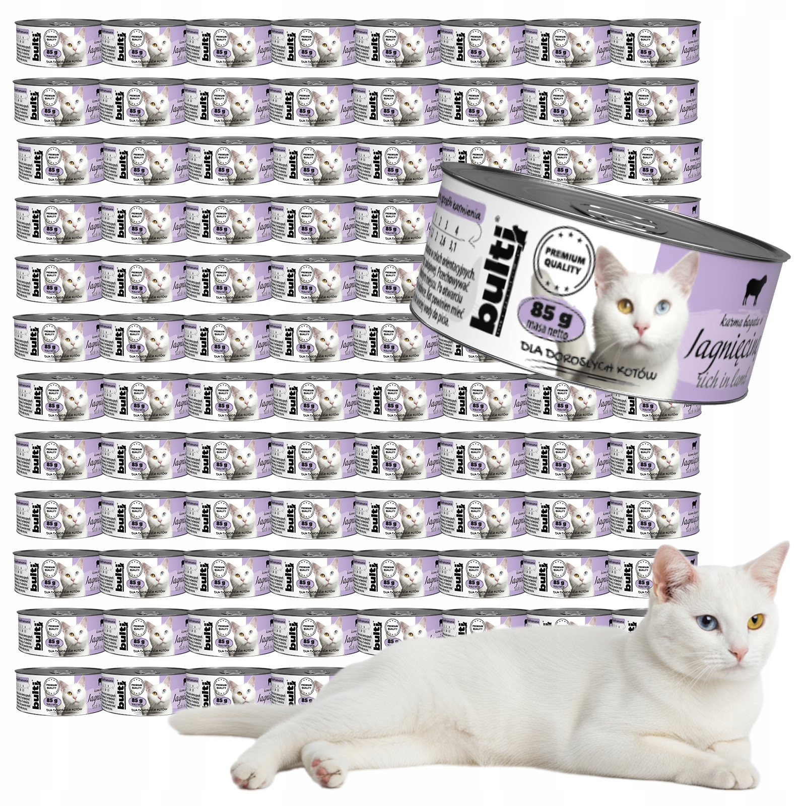 Levně Krmivo Mokré Pro Kočky Bulti Plechovka s jehněčím masem 96x85 g