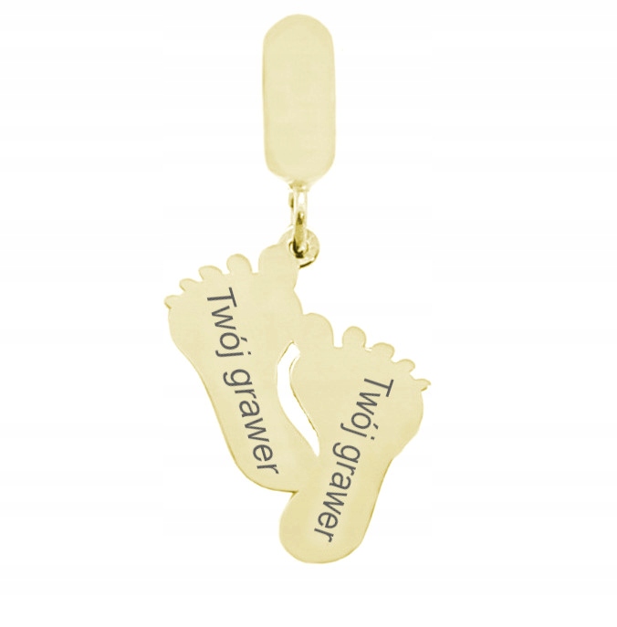 Charms modulární přívěsek na nohy Gravírování stříbro 925