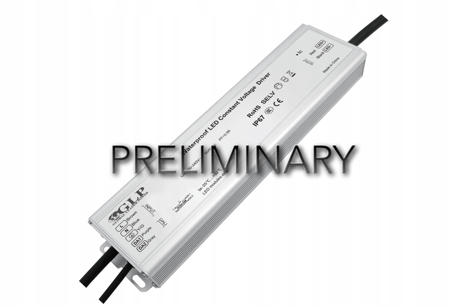 GEMC-75-24-DA: Glp Led driver 24V/3.13A 75W CV DALI2 Push Dim