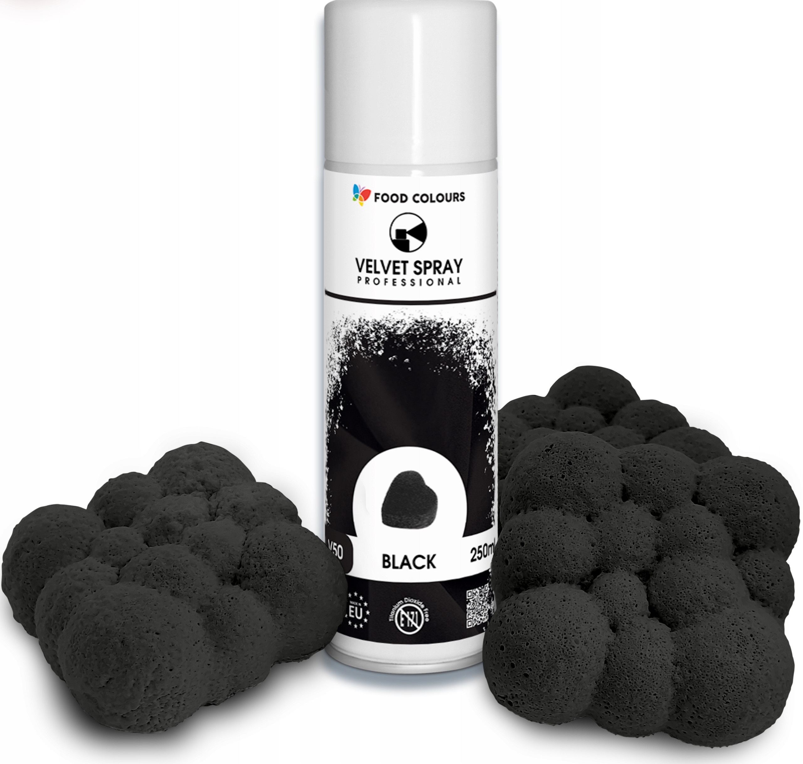 Levně Potravinářský Semiš Ve Spreji jedlý Černý 250 ml dorty monoporce Food Colour