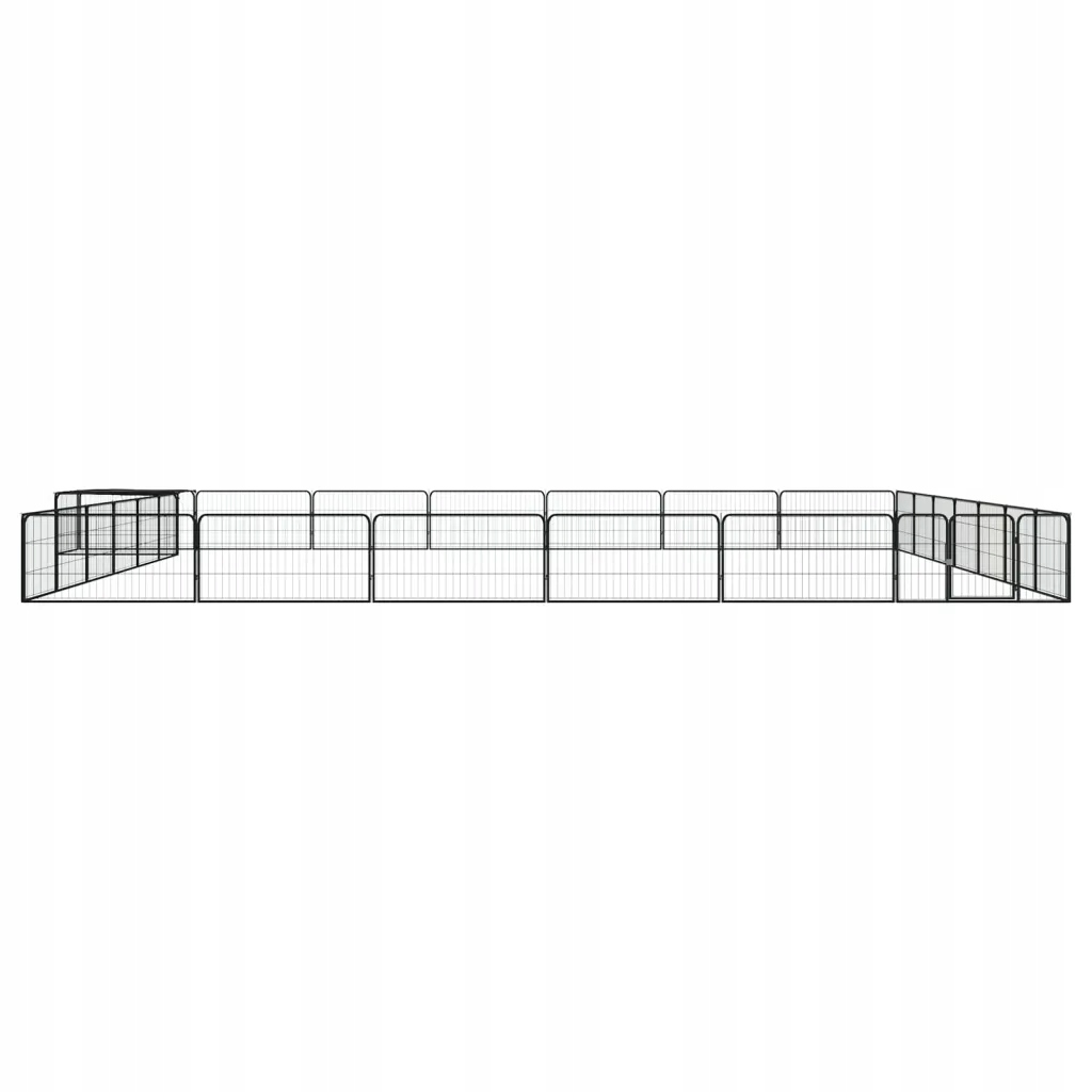 Levně vidaXL Kotec pro psa, 28 panelů, černá, 100 x 50 cm, ocel