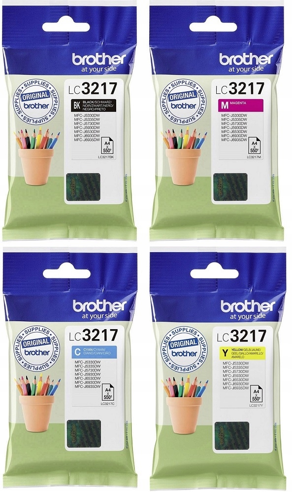 

4x tusz Brother LC3217 komplet zestaw Cmyk
