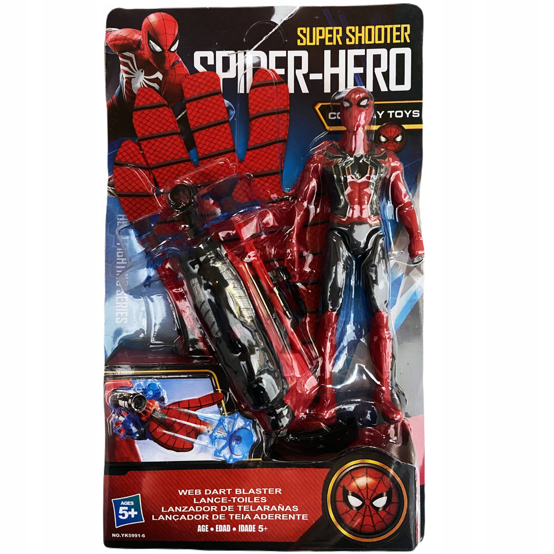 SPIDERMAN RĘKAWICA WYRZUTNIA STRZELA SIEĆ FIGURKA Materiał inny