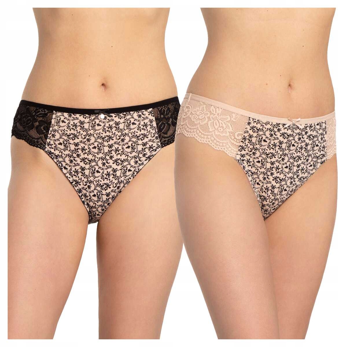 Dámské Spodní Prádlo Kalhotky Lama Kalhotky Bikini L-1587BI Bavlněné 2-BALENÍ MIX L