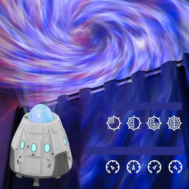 PROJEKTOR GWIAZD LAMPKA NOCNA RZUTNIK LED DO SYPIALNI DLA DZIECI NA PREZENT Długość/wysokość 17.5 cm