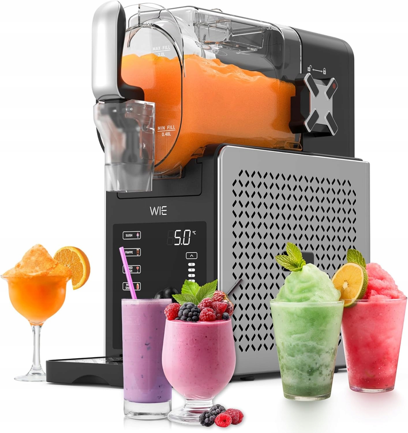 Vie stroj na čistenie slushy 2,6L, 6 režimov samočistenia, koktaily Milkshake