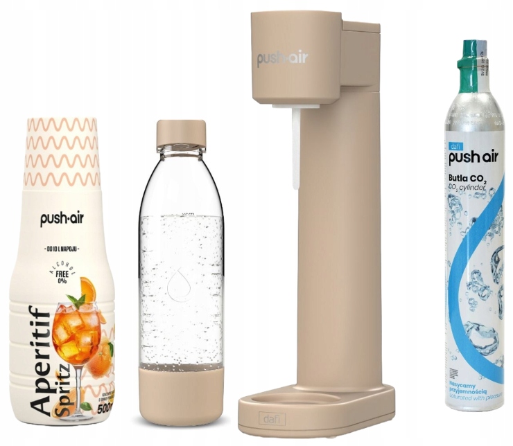 Výrobník Sody s CO2 náplní láhev 0,7 l Cappuccino Aperitiv sirup 500 ml