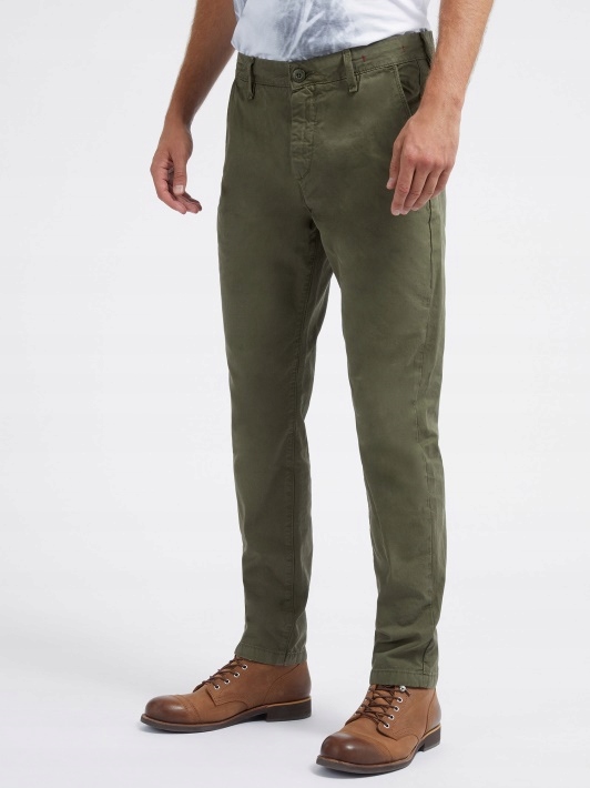 Guess Kalhoty Casual Jednoduché Khaki Bavlněné 33/31 Gga