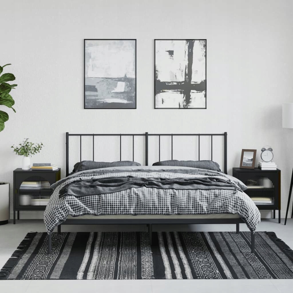 Nočné stolíky, 2 ks, čierne, 50x35x60 cm, sklo a oceľ