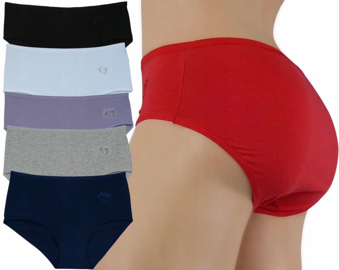 

6x Majtki Damskie Bawełniane Pełne MIX Stópki XXXL