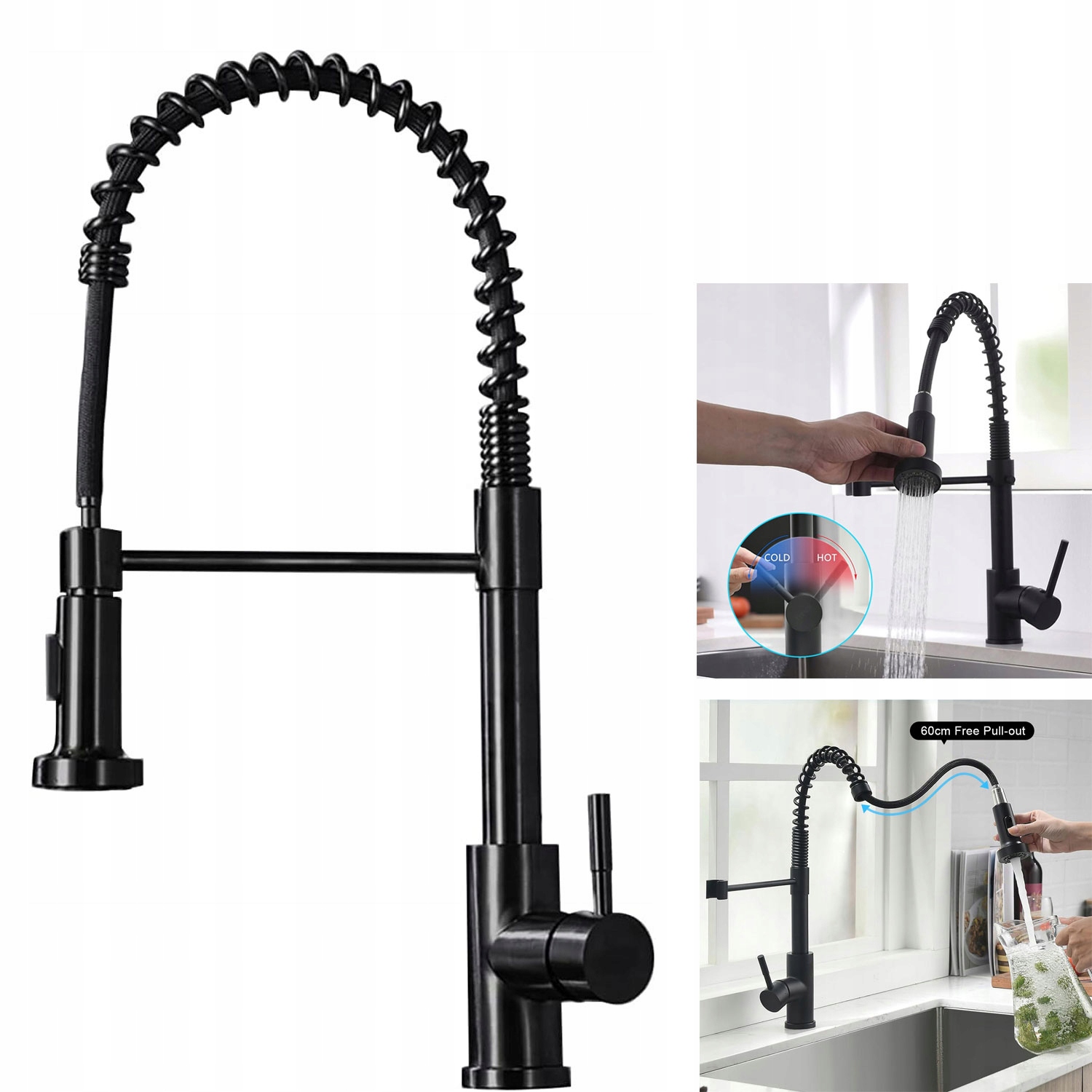 Kuchyňský Kohoutek Vysoký Oblouk Kompresor Natahovací Jednostupňové Ovládání