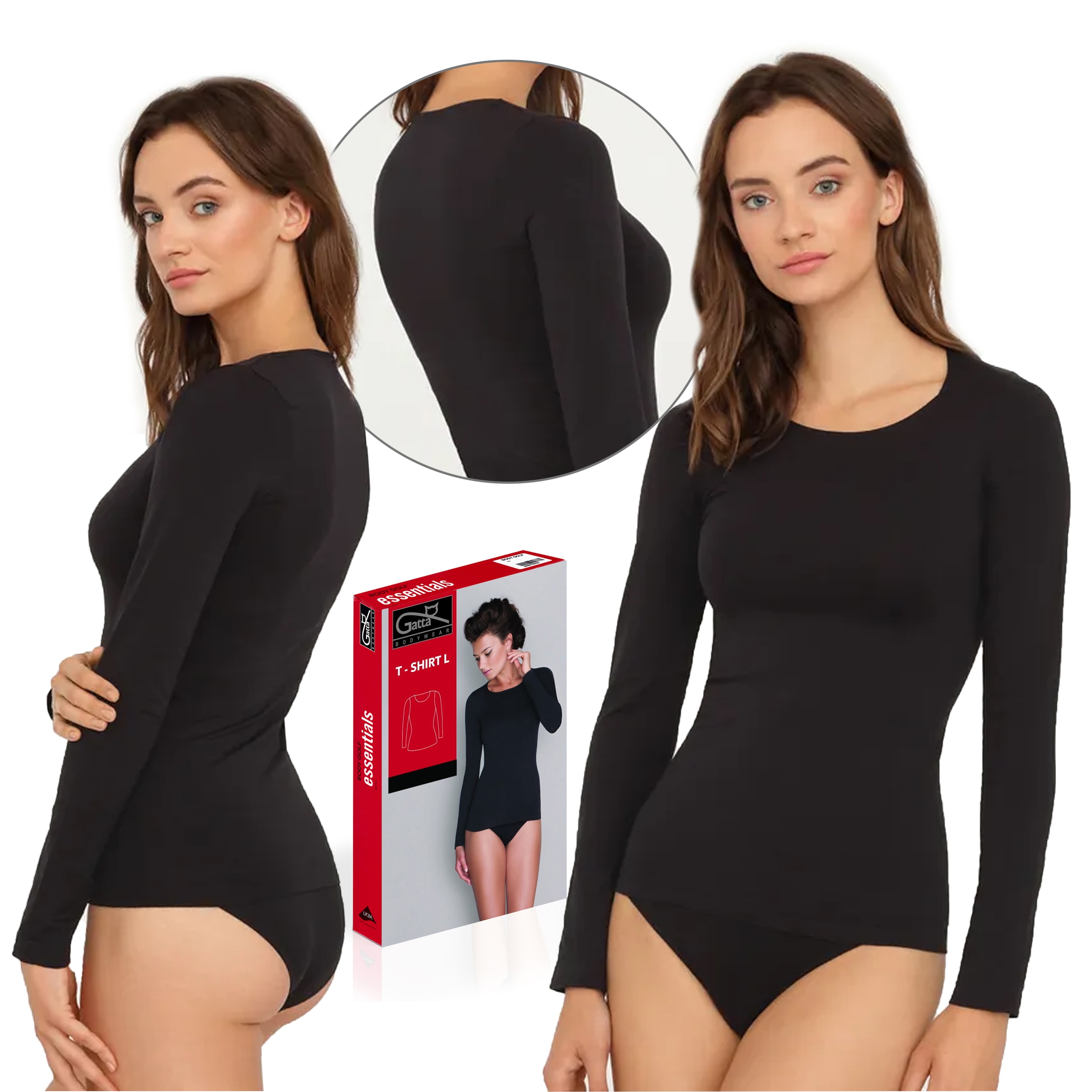 

Bluzka Gatta T-shirt L czarny, długi rękaw, M