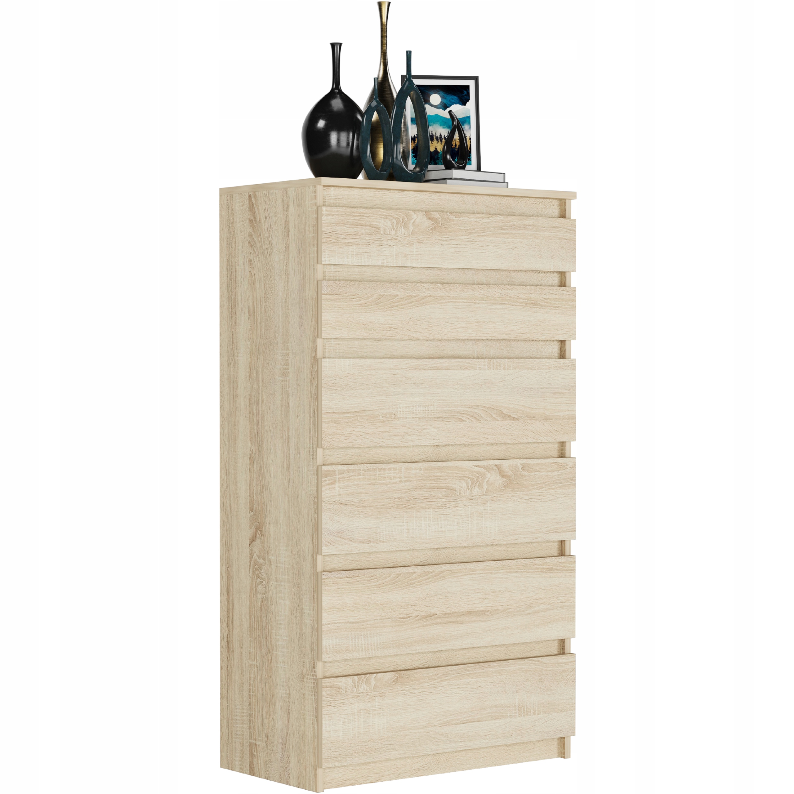 NOWOCZESNA KOMODA SZAFKA 6 SZUFLAD SONOMA R-6 SONOMA