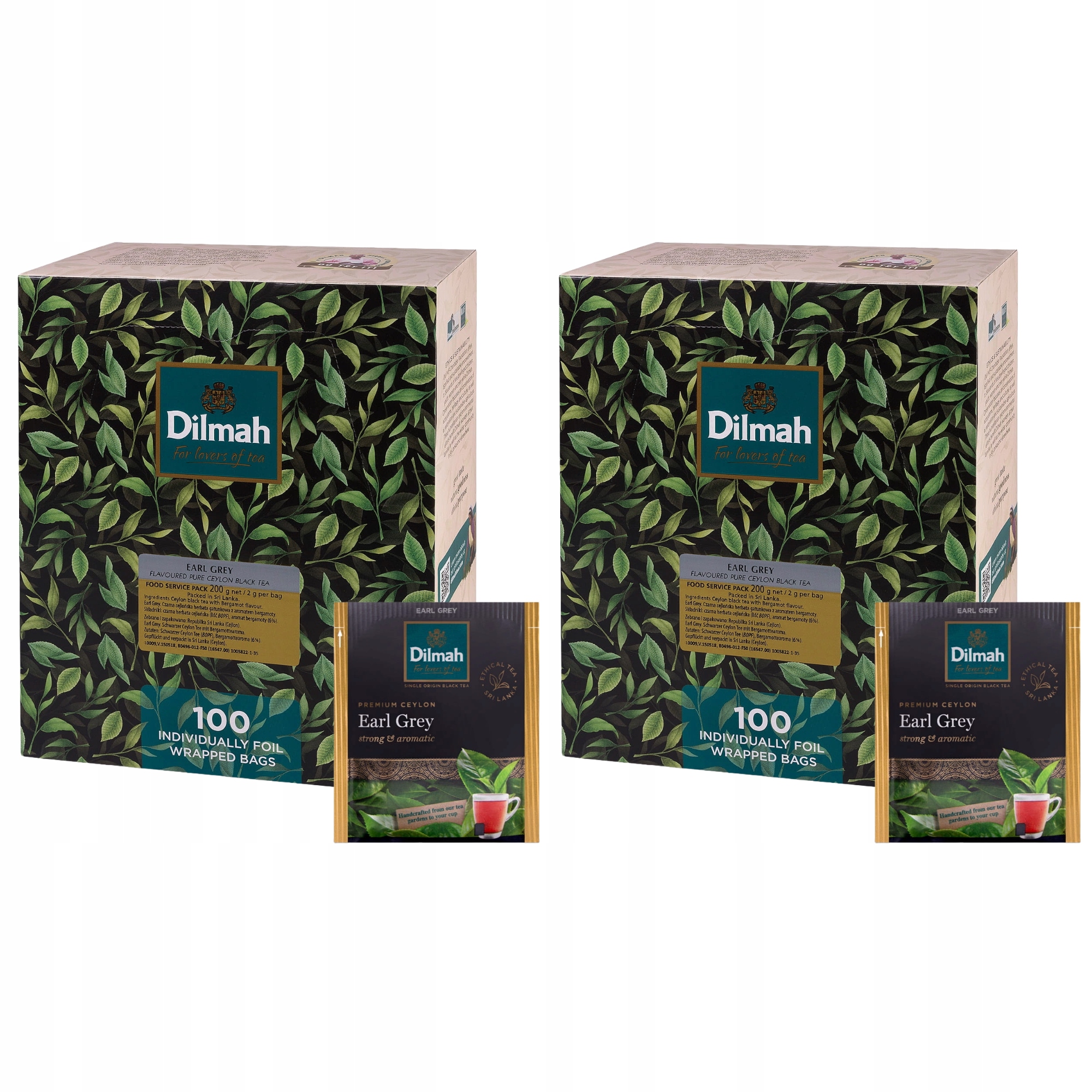 Herbata czarna Dilmah Earl Grey 100 kopert x2