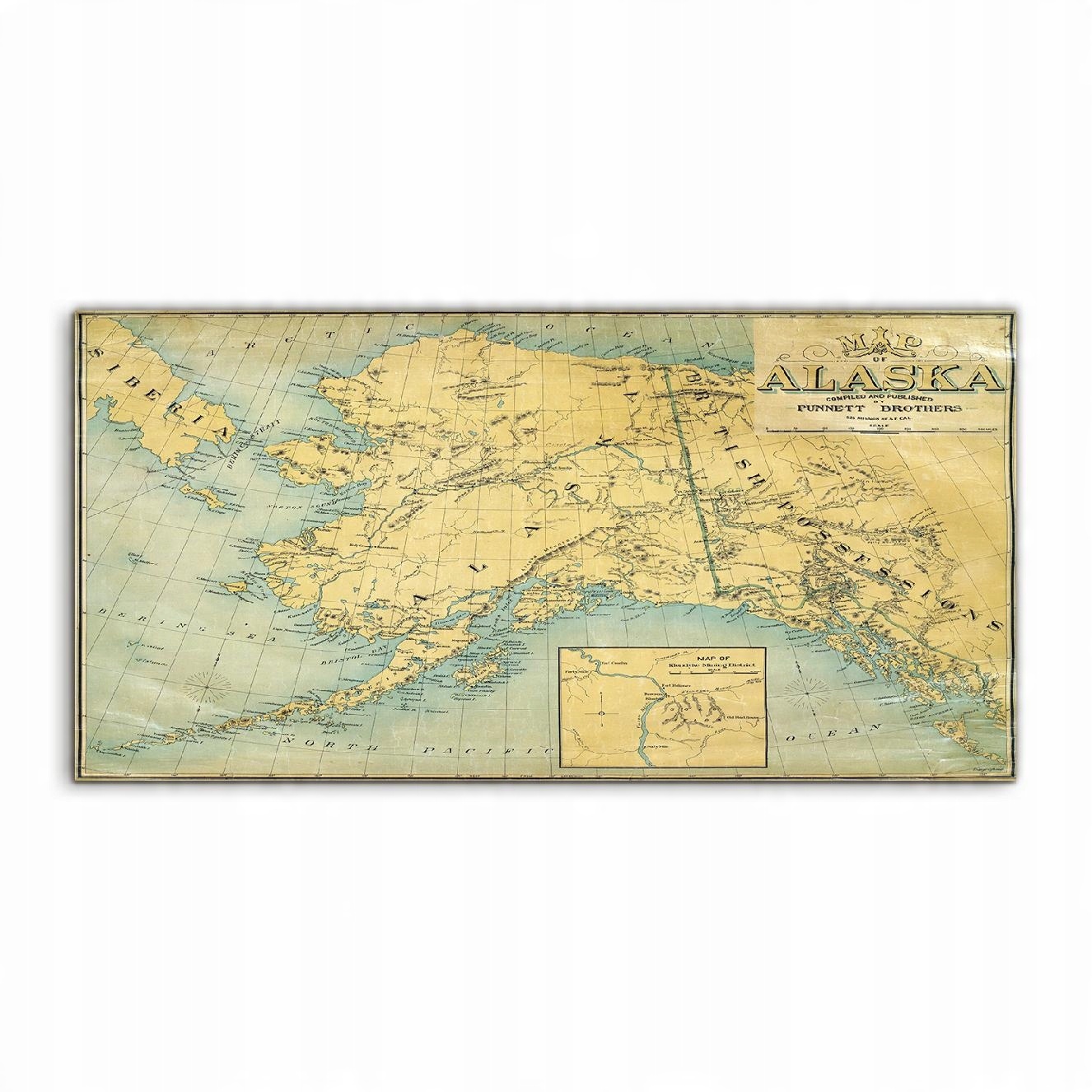 

Fotoobraz akryl 140x70 wiszący Mapa Alaska Vintage
