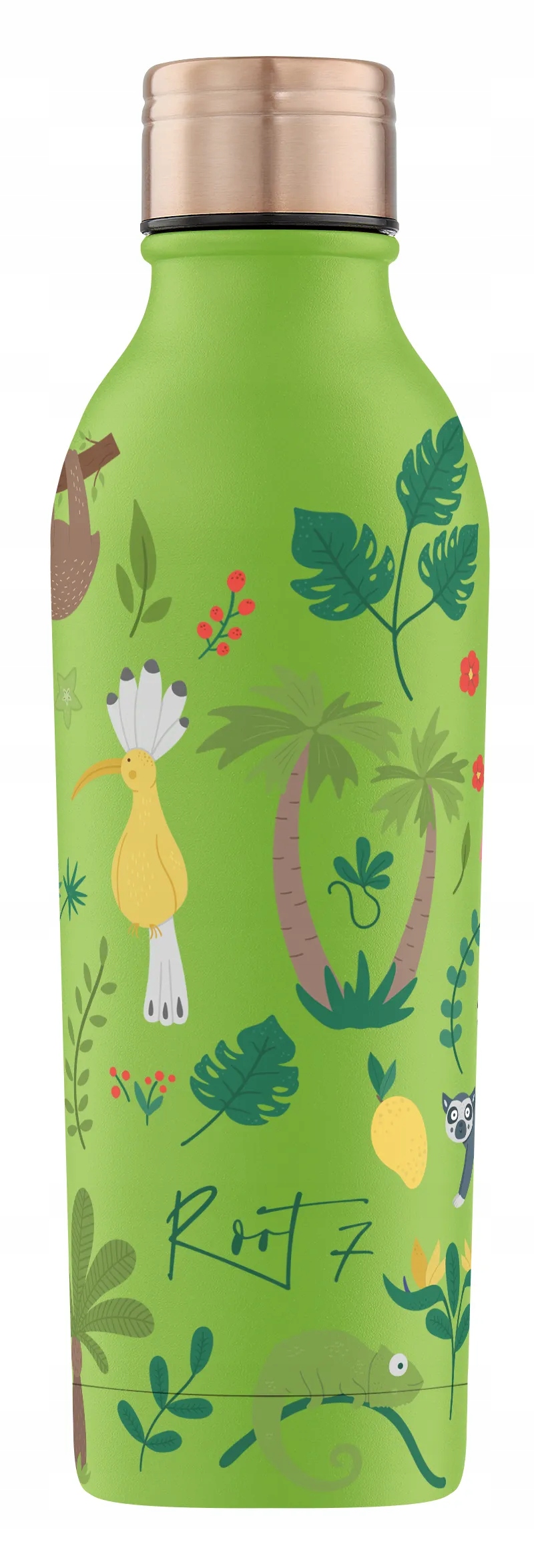 Root7 Termoláhev Jungle Friends Zelená na vodu pro děti, kávu 500 ml