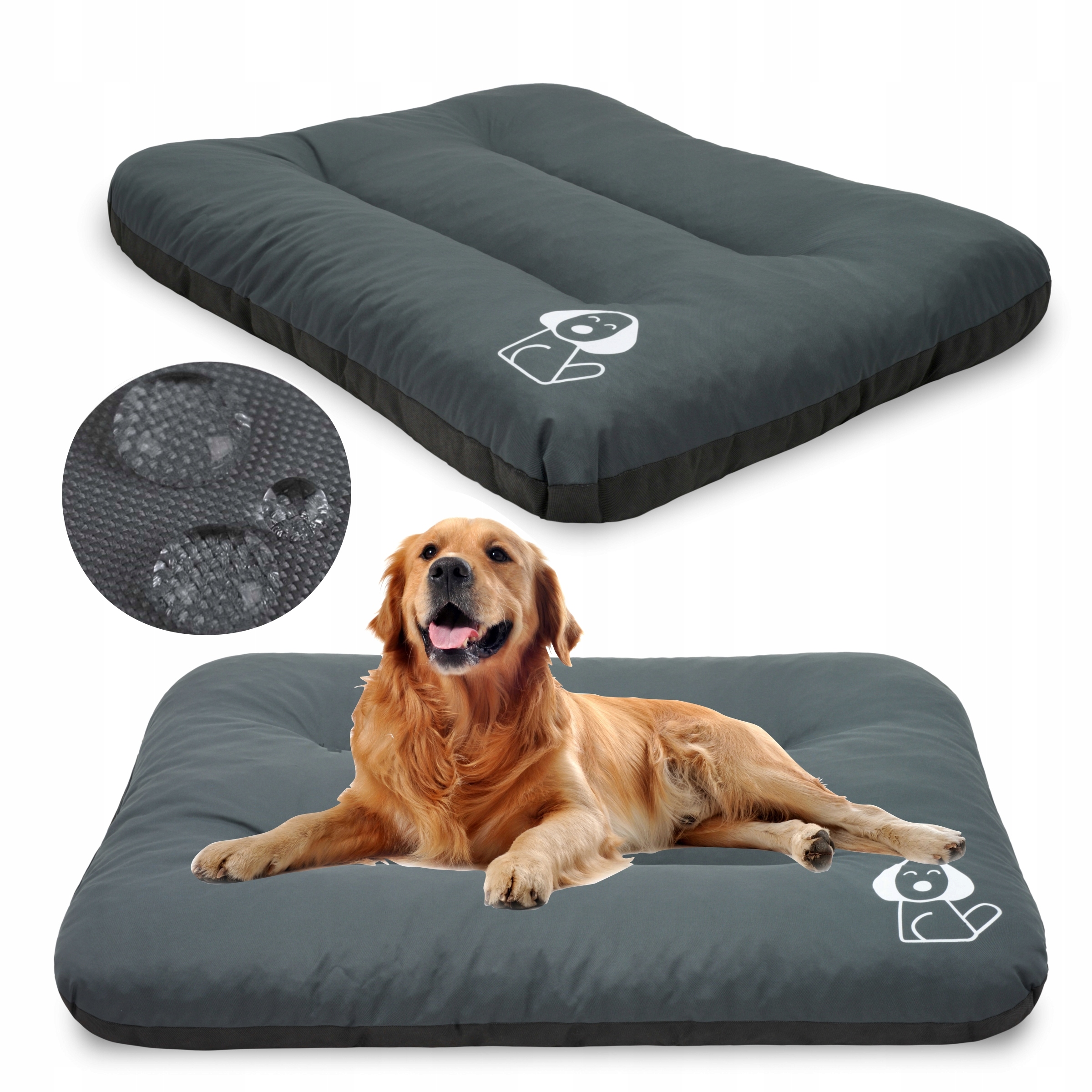 Levně Velký matrace pro psa 100x70 XXL výrobce gaučová poduška Grafit