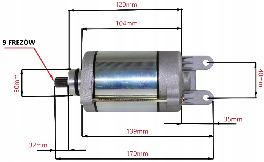 ROZRUSZNIK STARTER ELEKTRYCZNY QUADA Kymco MXU 300R OEM! Producent bez marki
