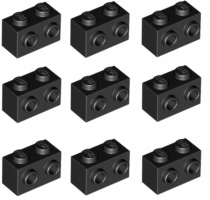 

Lego Klocek 1x2 wypustki czarny 11211 9 szt