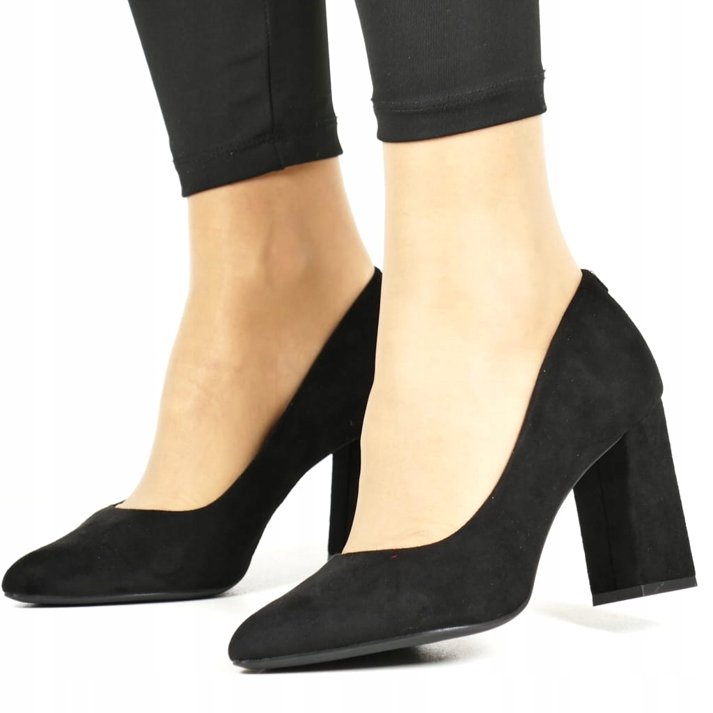 Černé Semišové Lodičky Na Podpatku, Klasické, Pohodlné, Stabilní Top 37