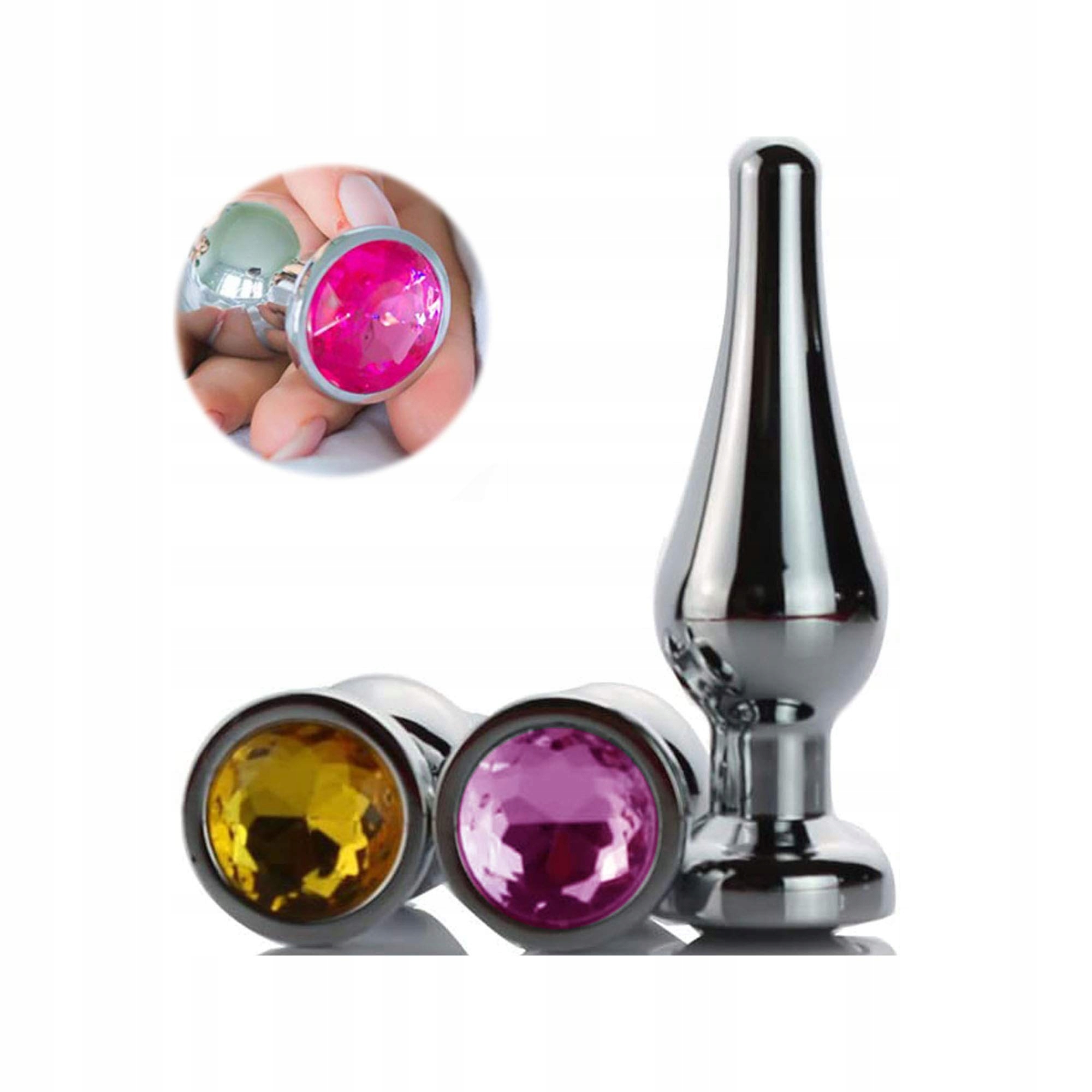 BESTPLUG Zestaw Korek Analny 30mm Kryształ Metalowy Dla Kobiet i Mężczyzn — miniatura 2