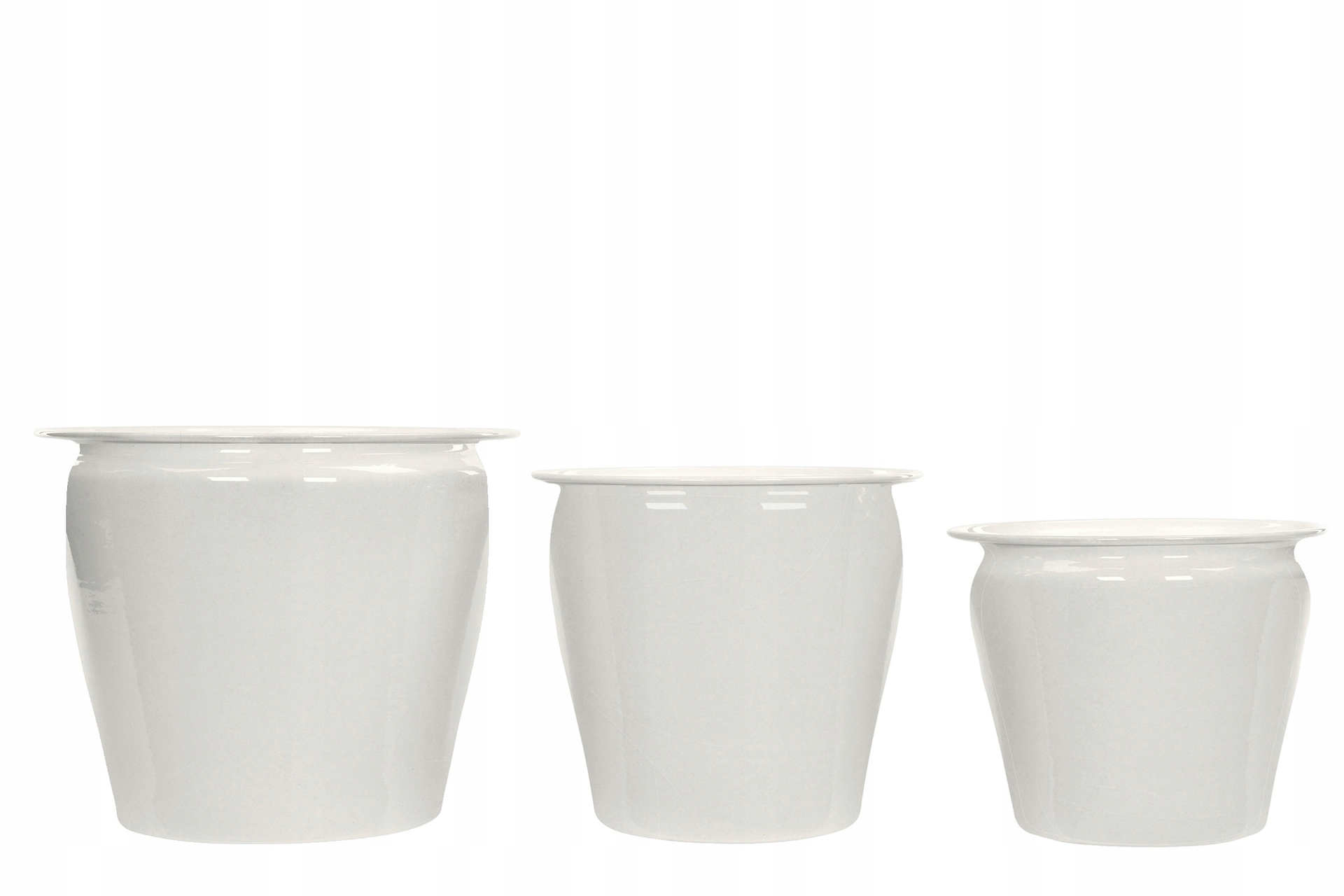 Květináč Obal Vysoký Bílý Na Balkon Terasa Na Palmu Kovový Loft 3 ks