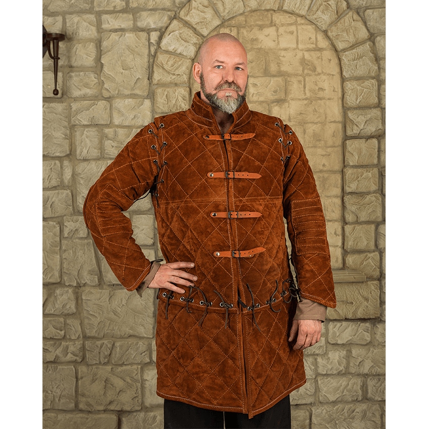 Semišová Prošívací Sada Arthur Světle Hnědá XXL Larp