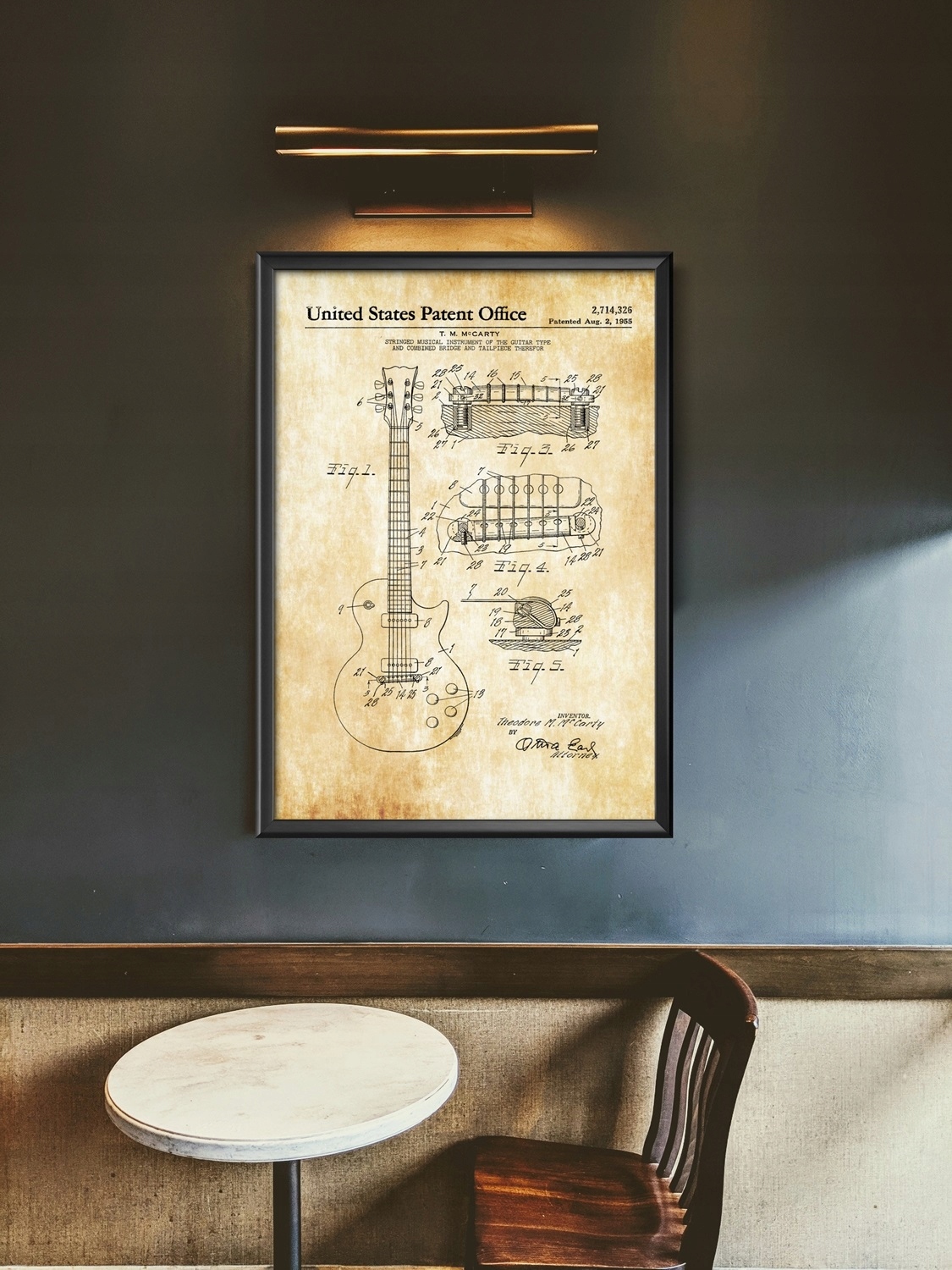 Dekor Plakat Patent na gitarę McCarty A3 Marka PosterTones