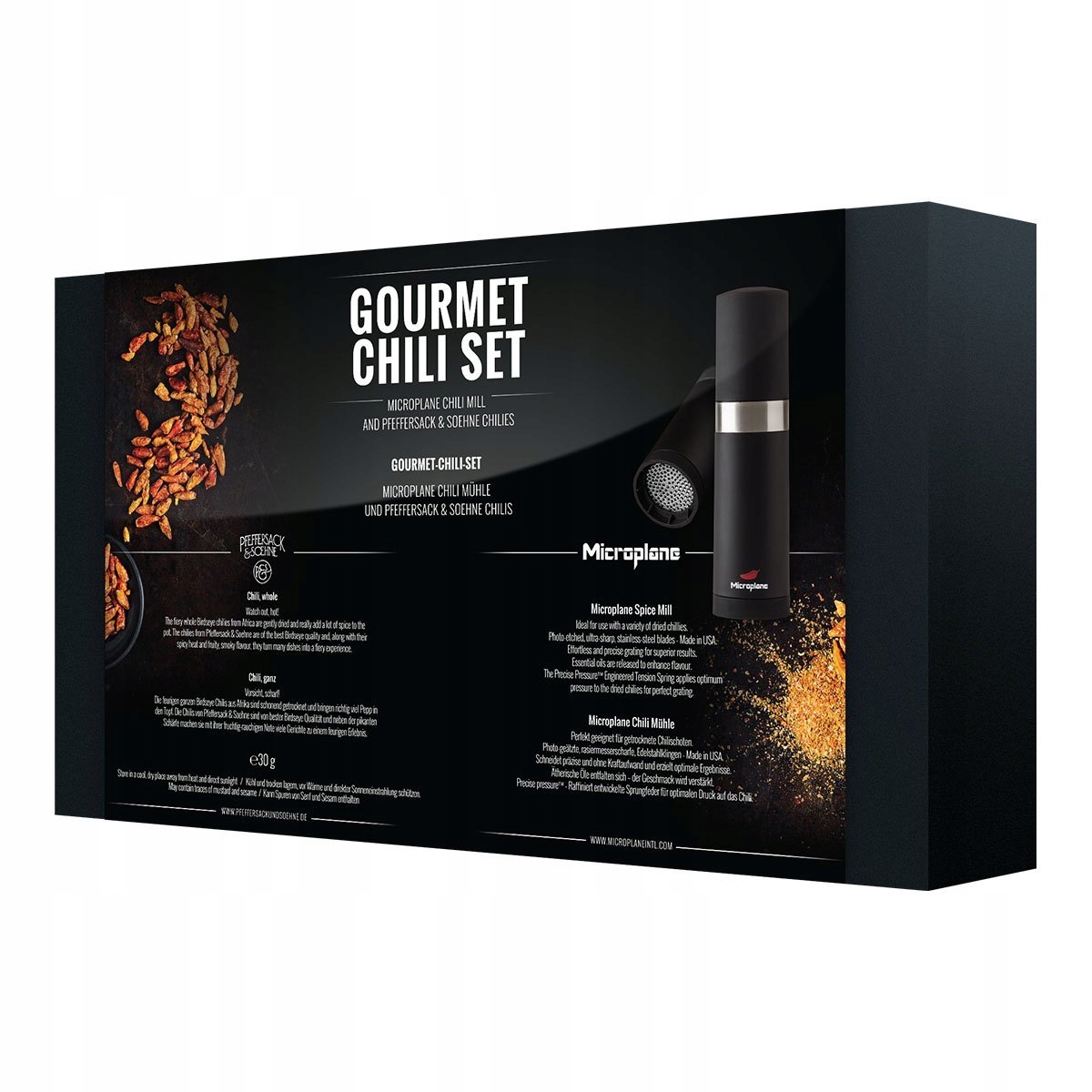 Gourmet mlýnek na chilli s kořením Microplane